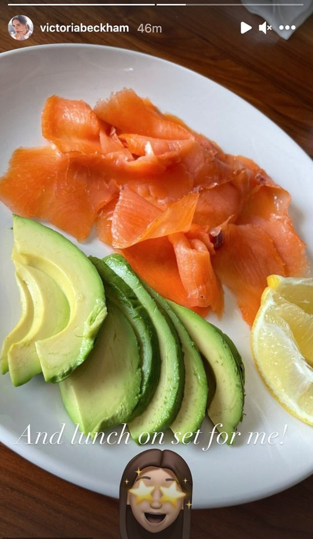 Victoria Beckham has said in interviews that she eats salmon and avocado every day. Photo: @victoriabeckham/Instagram