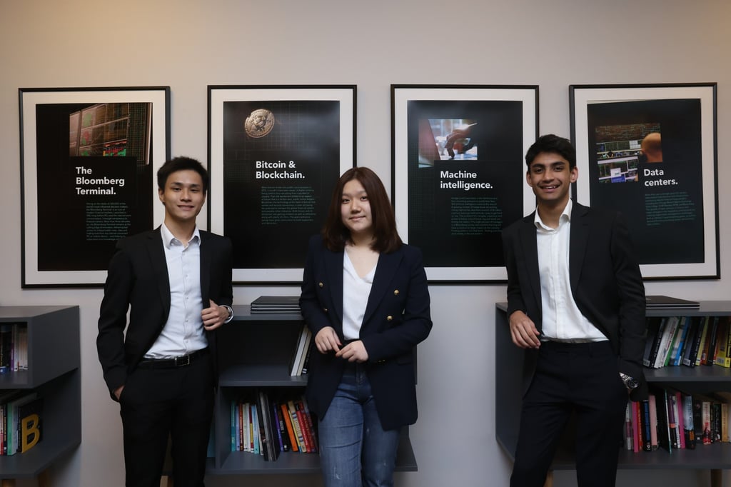 (Left to right) Victor Fong, Germaine So and Tanush Changani. Photo: Jonathan Wong