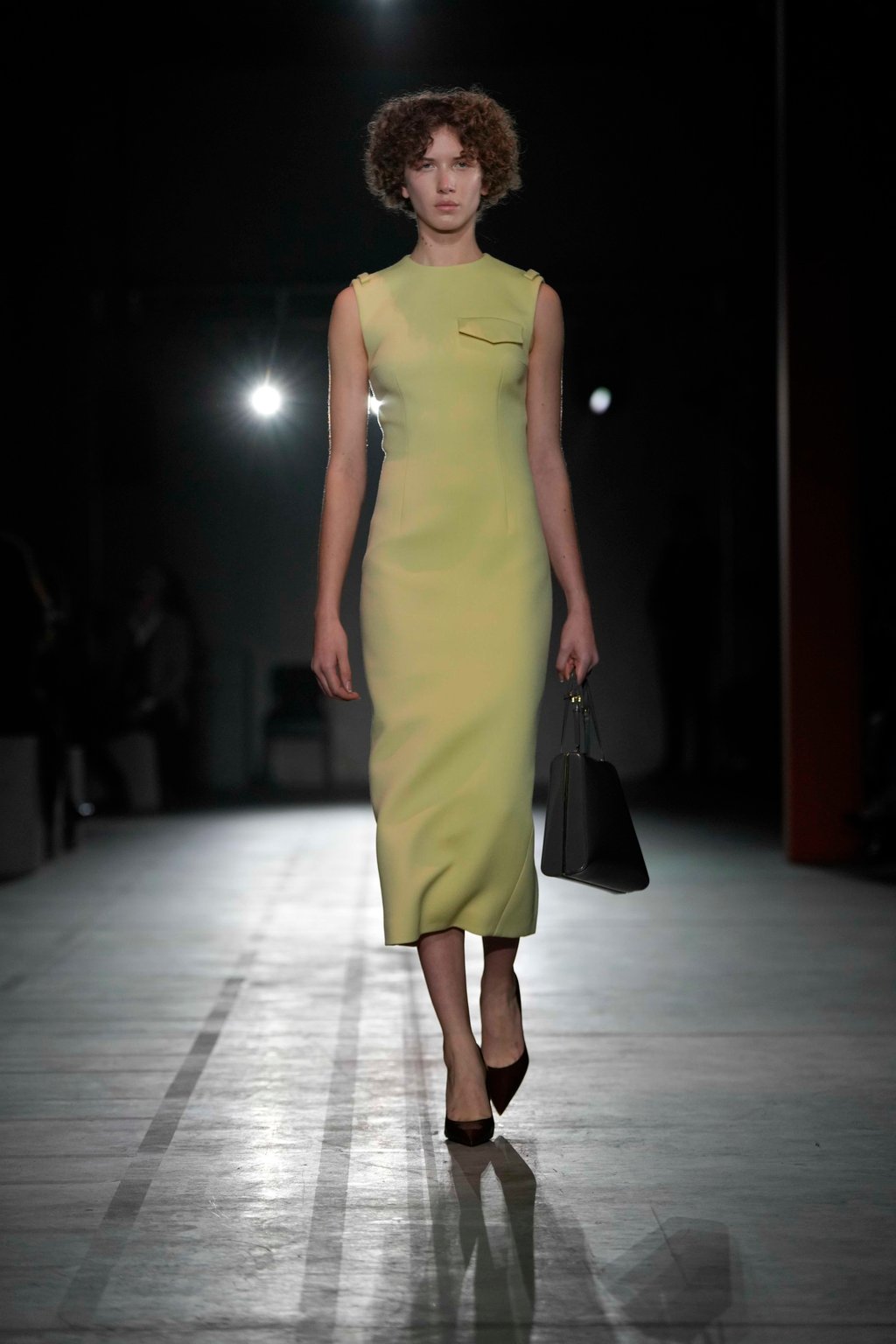 Models wore long dresses with utilitarian-inspired elements as part of Prada women’s autumn/winter 2023/2024 collection. Photo: Xinhua