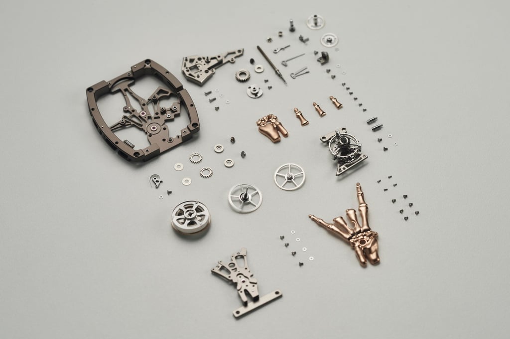 The RM 66 Flying Tourbillon boasts different symbols of rock ‘n’ roll, like a fist with the index finger and pinky outstretched. The RM 66 Flying Tourbillon boasts different symbols of rock ‘n’ roll, like a fist with the index finger and pinky outstretched.