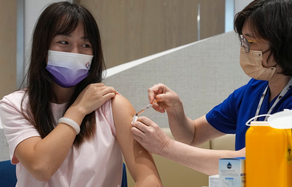 A bivalent Covid-19 vaccine being administered at a medical clinic in Hong Kong. Photo: Sam Tsang A bivalent Covid-19 vaccine being administered at a medical clinic in Hong Kong. Photo: Sam Tsang