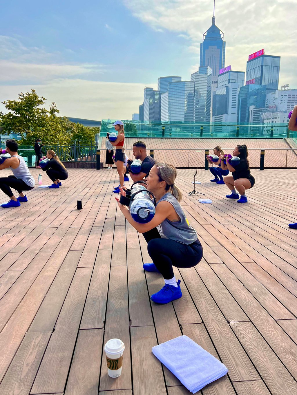 Trang Do (front) at an outdoor HIIT session. Photo: F45 Training