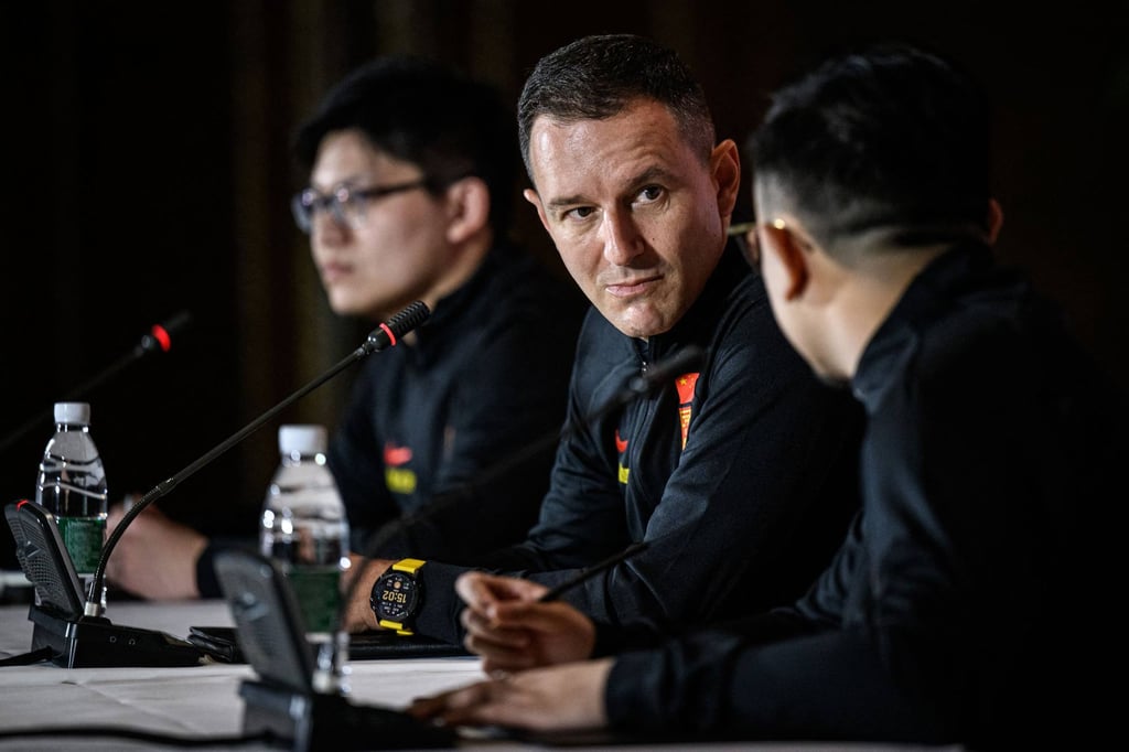 Aleksandar Jankovic faces the media at his first press conference in Haikou, Hainan, on Wednesday. Photo: AFP Aleksandar Jankovic faces the media at his first press conference in Haikou, Hainan, on Wednesday. Photo: AFP