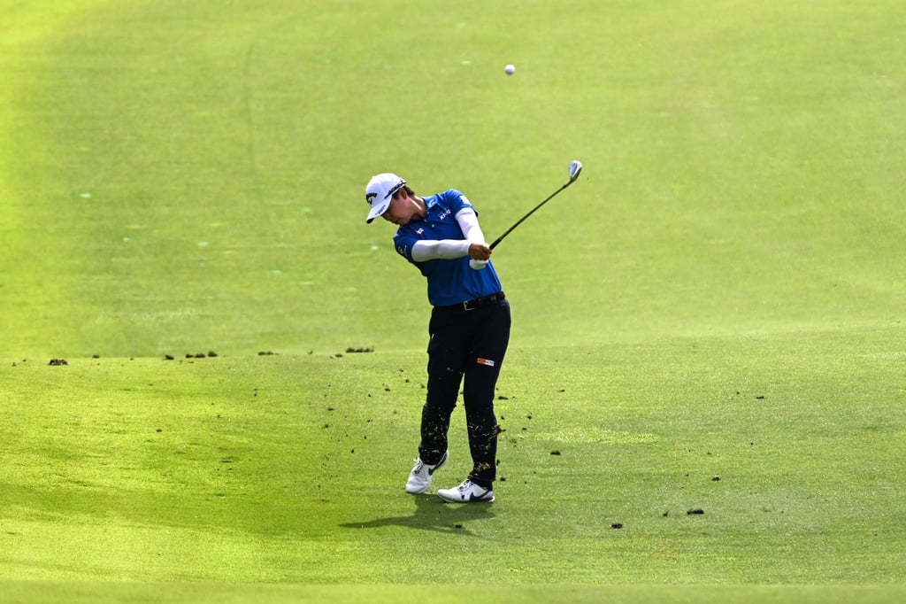Yuka Saso plays an approach during the first round of the HSBC Women’s World Championship. Photo: AFP