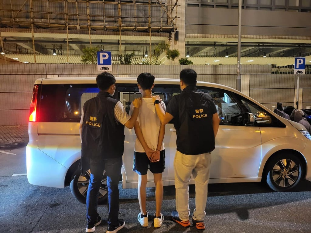 A 14-year-old boy was arrested in a drug bust in August last year. Young people are more prone to commit crimes as a form of experimentation or when pressured by peers. Photo: Handout / Hong Kong Police Force A 14-year-old boy was arrested in a drug bust in August last year. Young people are more prone to commit crimes as a form of experimentation or when pressured by peers. Photo: Handout / Hong Kong Police Force