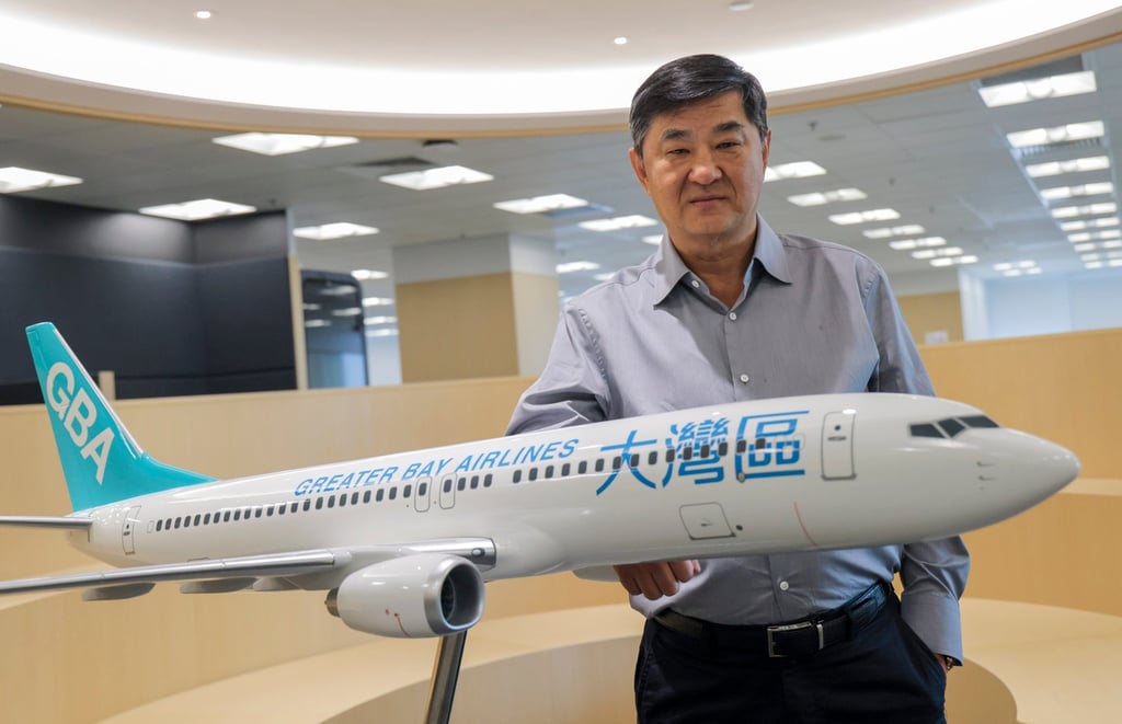 Bill Wong, chairman of Greater Bay Airlines, at the carrier’s Tung Chung office. Photo: Jelly Tse Bill Wong, chairman of Greater Bay Airlines, at the carrier’s Tung Chung office. Photo: Jelly Tse