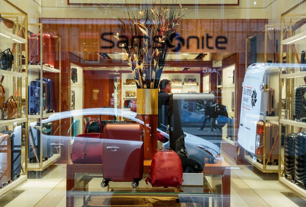 Luggage is displayed in the window of a Samsonite store in New York in 2017. The US suitcase maker’s stock will be available to mainland China traders starting this month. Photo: Bloomberg Luggage is displayed in the window of a Samsonite store in New York in 2017. The US suitcase maker’s stock will be available to mainland China traders starting this month. Photo: Bloomberg