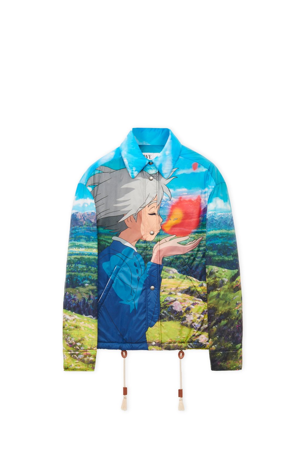 Recognise this? Loewe put perhaps the world’s best known anime, Howl’s Moving Castle, on a jacket. Photo: Loewe Recognise this? Loewe put perhaps the world’s best known anime, Howl’s Moving Castle, on a jacket. Photo: Loewe