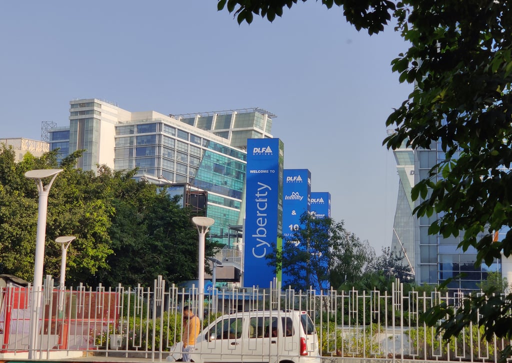 DLF Cyber City, a major tech hub in Gurugram, India. Software engineers in India earn nearly five times less per month than their peers in Singapore on average, the report found. Photo: Xinhua
