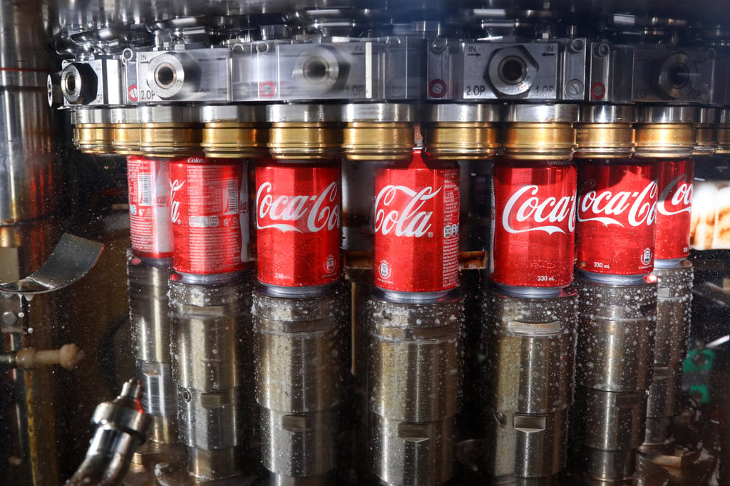 Coca-Cola cans pictured on a Swire Coca-Cola Hong Kong production line. The unit was hit by surging costs related to the pandemic in 2022. Photo: Handout