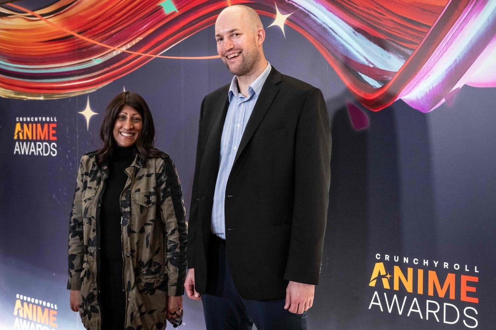 Crunchyroll’s Gita Rebbapragada (left) and Brady McCollum at its annual Anime Awards in 2023. The ceremony was held in Tokyo for the first time. Photo: AFP Crunchyroll’s Gita Rebbapragada (left) and Brady McCollum at its annual Anime Awards in 2023. The ceremony was held in Tokyo for the first time. Photo: AFP