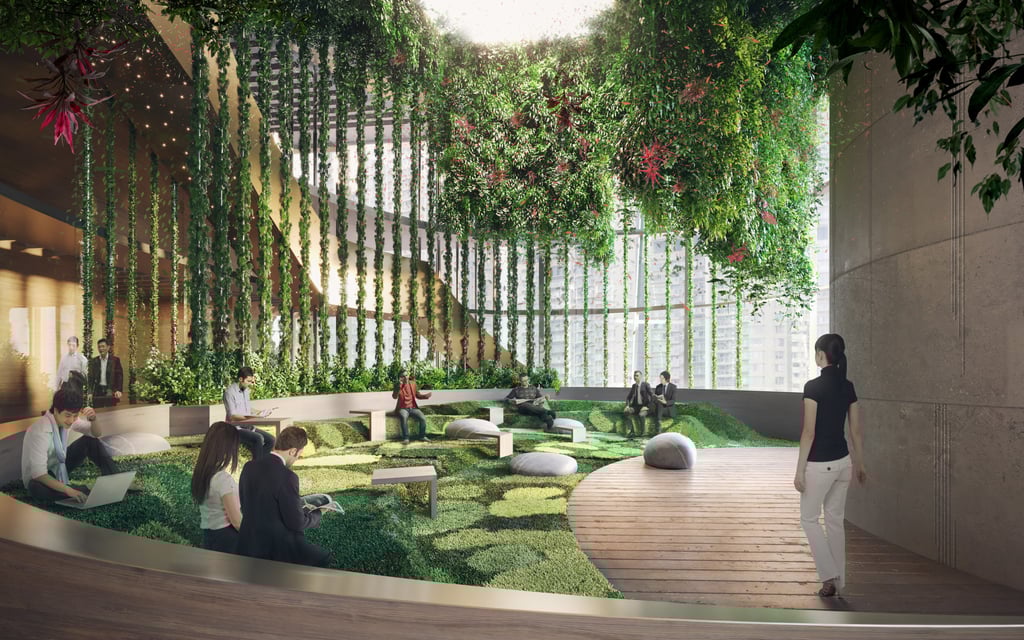 When designing Two Taikoo Place, lead designer Jonathan Ward and his team at architectural firm NBBJ incorporated pockets of greenery, with an aim to enhance people’s well-being. Photo: Swire Properties