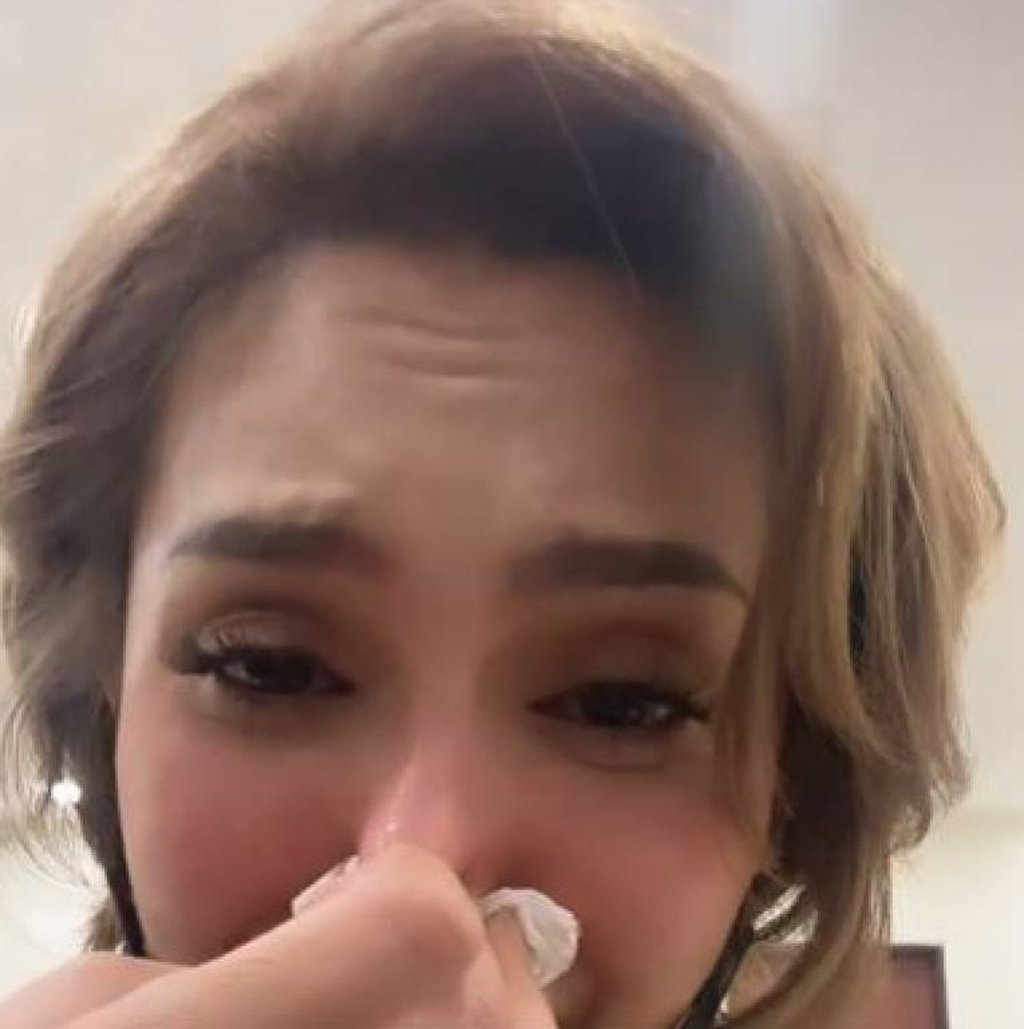 Uqasha Senrose, Kamal Adli’s wife, reacts in this screengrab from a video uploaded to Instagram following the attack. Photo: Instagram /@uqashasenrose2