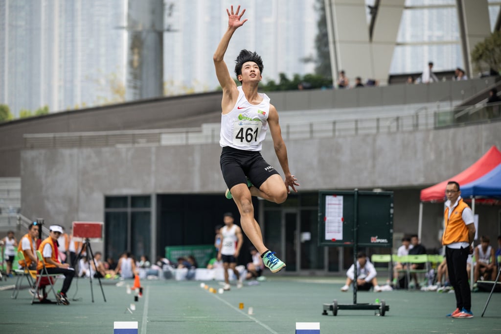 Lin Ming-fu on his way to victory in Series 2 at Tseung Kwan O Sports Ground. Photo: HKAAA