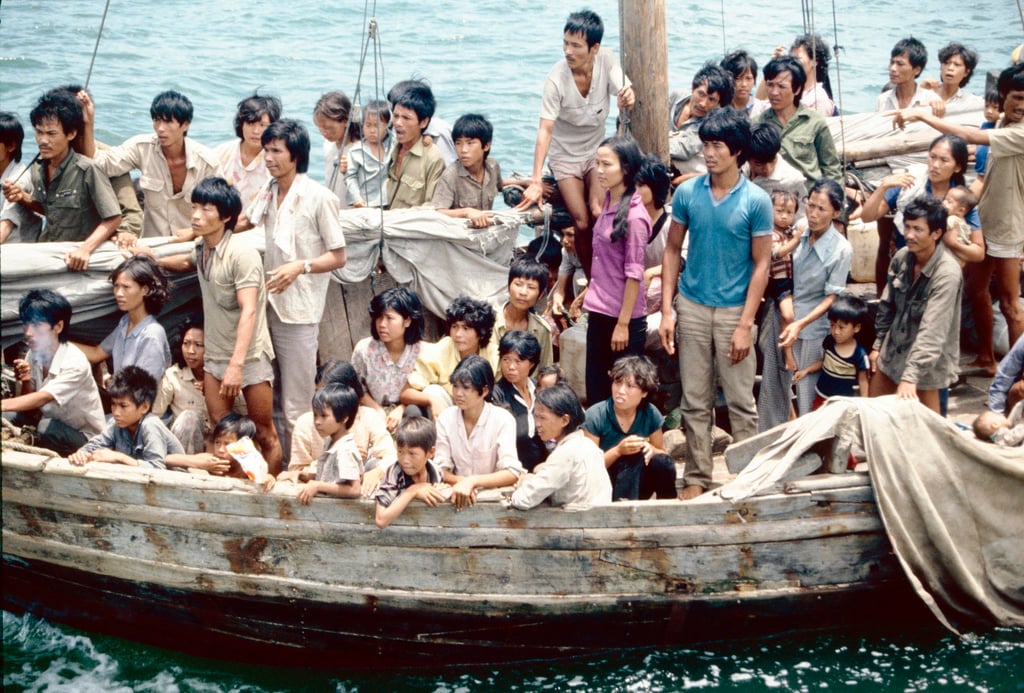 A poorly maintained boat overloaded with Vietnamese refugees off Hong Kong. Photo: Les Bird A poorly maintained boat overloaded with Vietnamese refugees off Hong Kong. Photo: Les Bird
