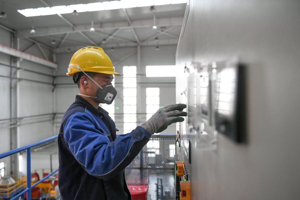 An employee works at a factory run by JL Mag Rare-Earth, which manufactures minerals, in China’s Inner Mongolia autonomous region in February. China is the world’s largest producer and consumer of rare earths. Photo: Xinhua