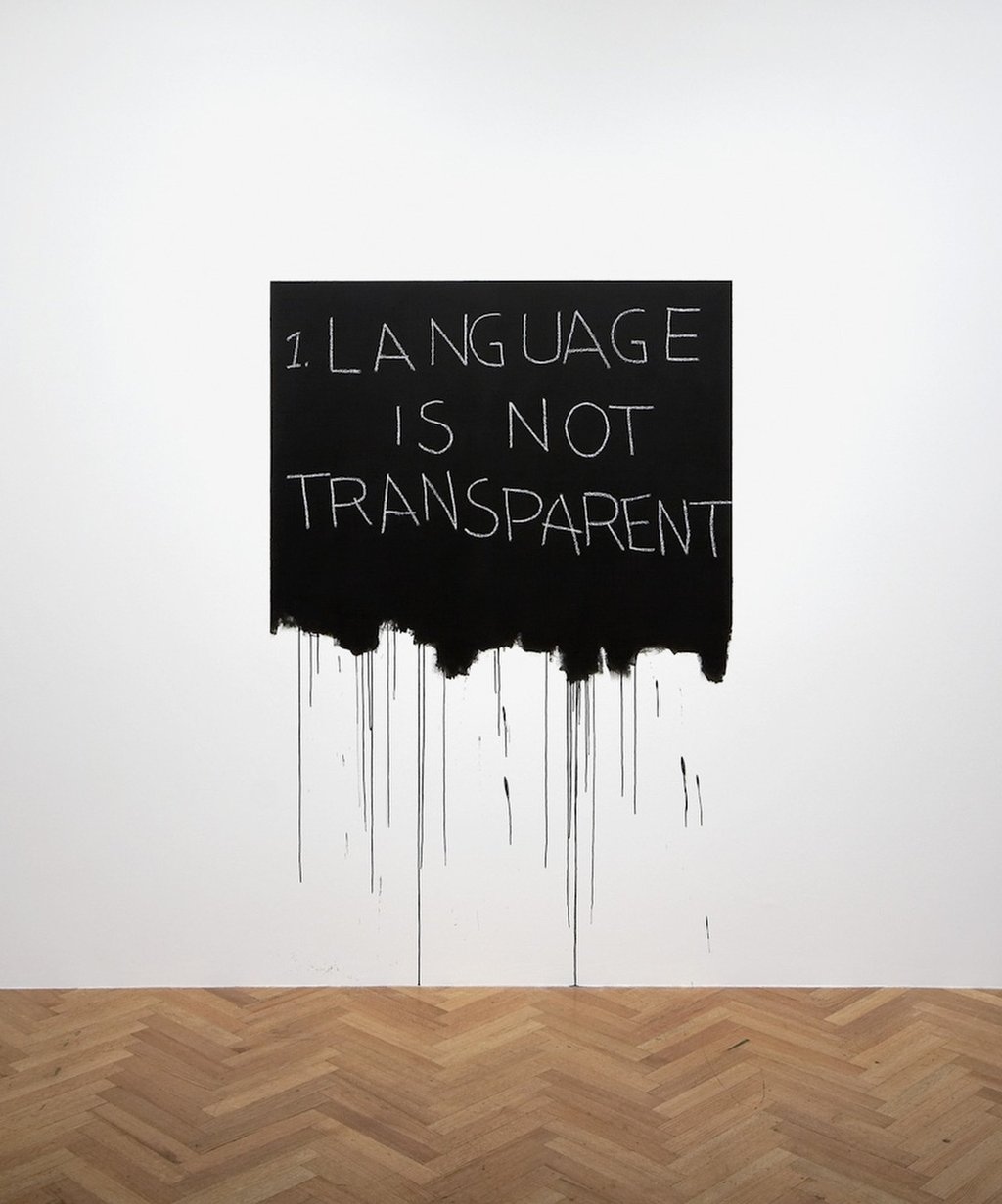 “Language Is Not Transparent”, a 1970 work by Mel Bochner. Photo: melbochner.net