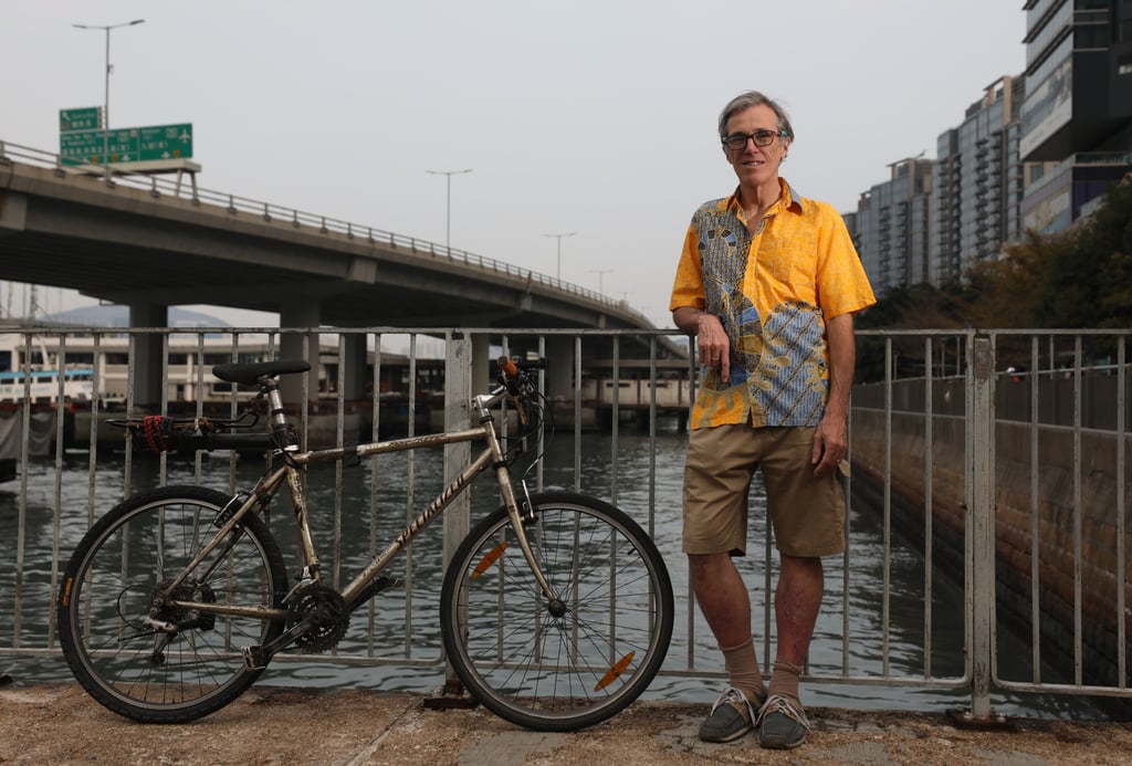 Cycling enthusiast Martin Turner at the North Point waterfront. Photo: Xiaomei Chen