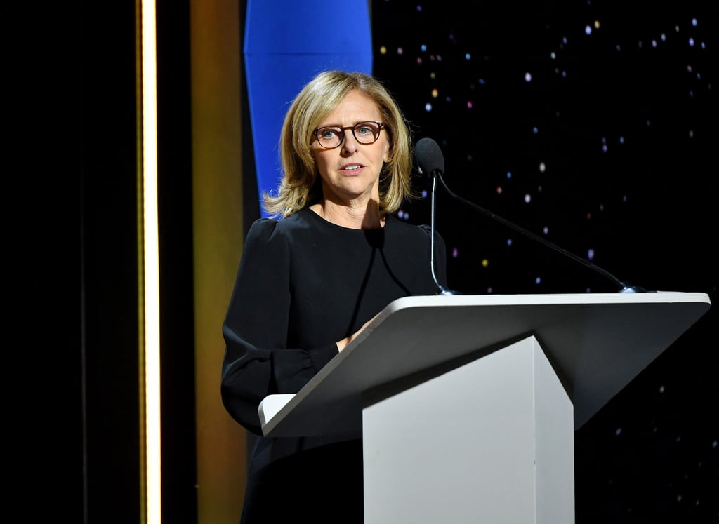 Filmmaker Nancy Meyers accepts the Laurel Award for Screenwriting Achievement onstage during the 2020 Writers Guild Awards, in Beverly Hills, California. Photo: Getty Images