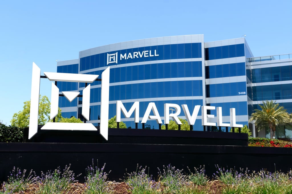 The logo of US semiconductor company Marvell Technology is seen at its headquarters in Santa Clara, California. Photo: Shutterstock The logo of US semiconductor company Marvell Technology is seen at its headquarters in Santa Clara, California. Photo: Shutterstock