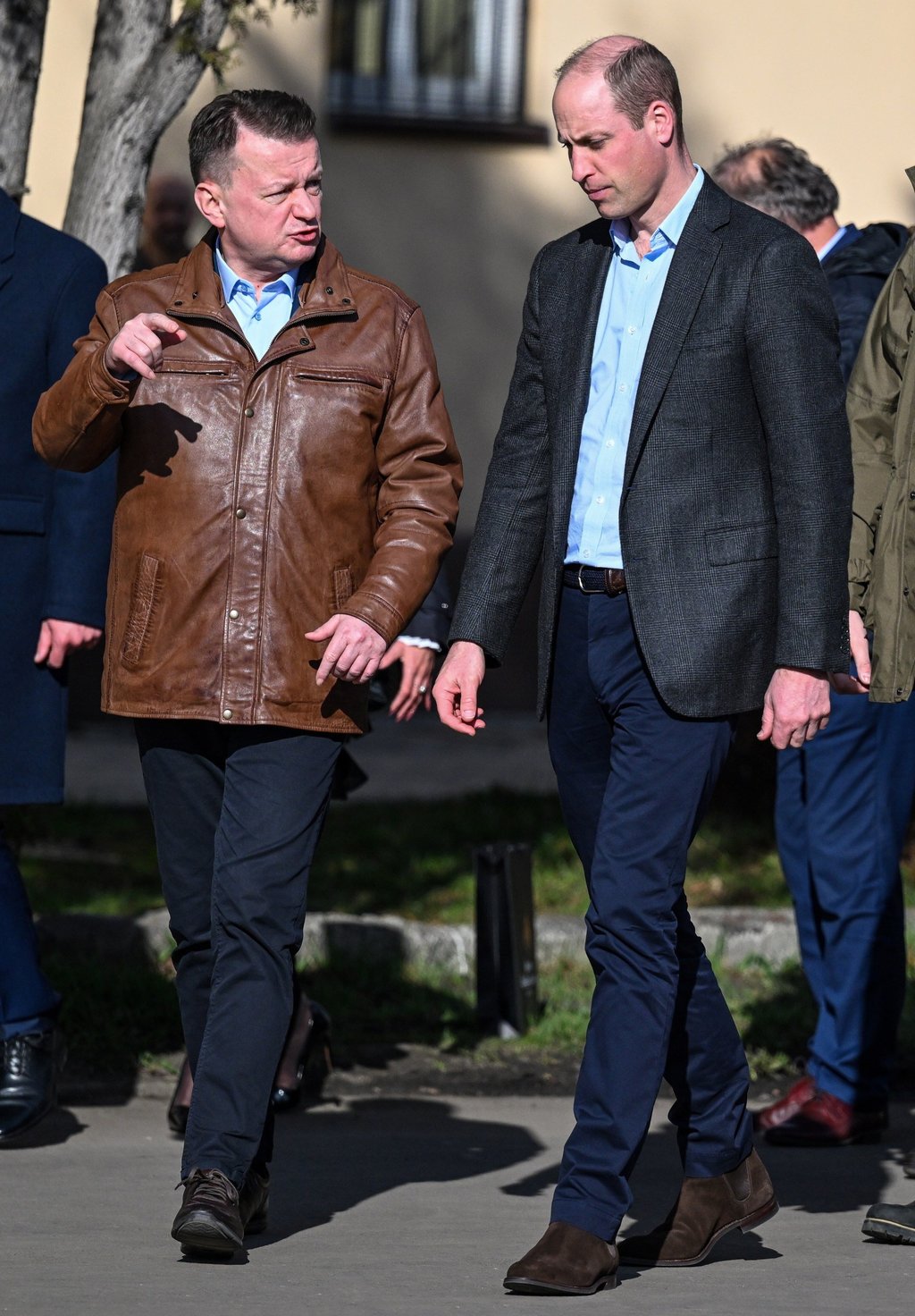 Poland’s defence minister Mariusz Blaszczak, left, and Britain’s Prince William in Rzeszow, southeast Poland on Wednesday. Photo: EPA-EFE
