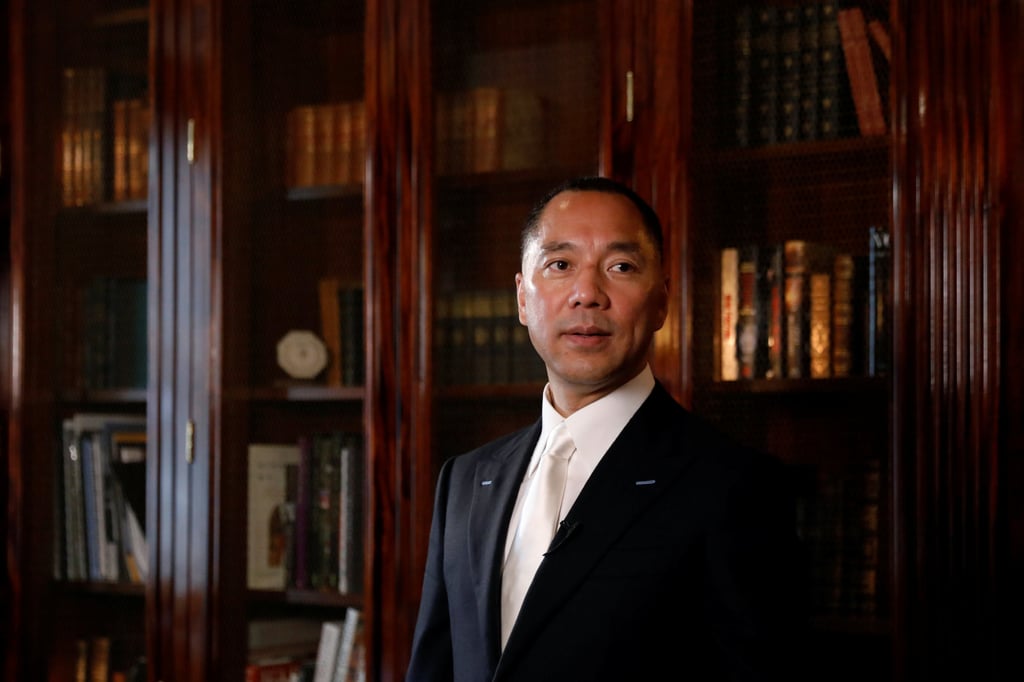 Billionaire businessman Guo Wengui speaks during an interview in New York City, US, in April 2017. Photo: Reuters Billionaire businessman Guo Wengui speaks during an interview in New York City, US, in April 2017. Photo: Reuters