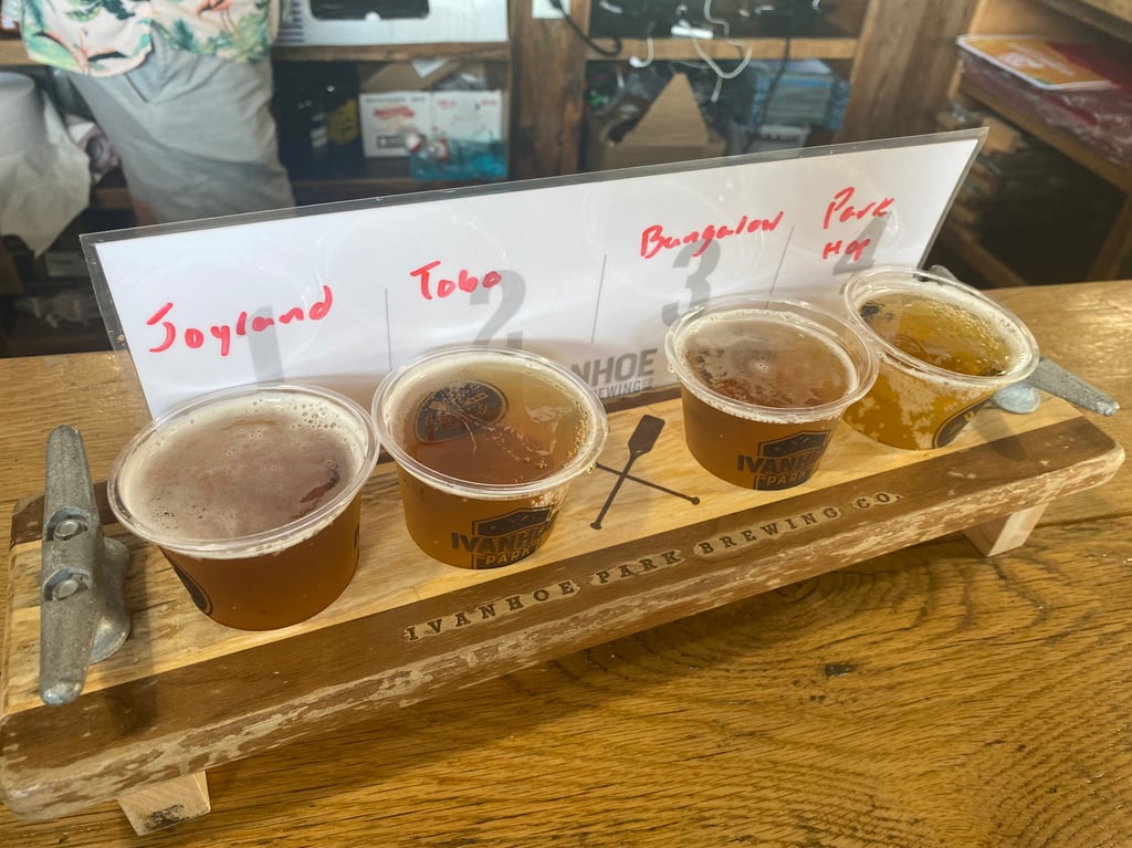 Drinks at the Ivanhoe Park Brewing Company. Photo: Tamara Hinson