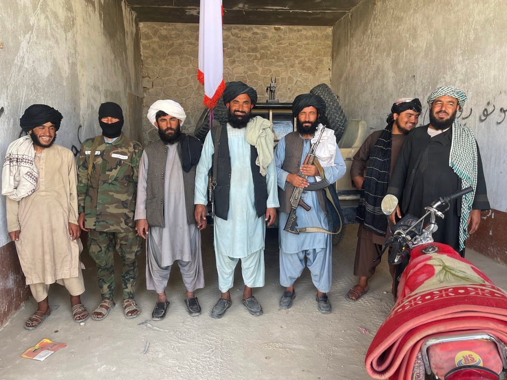A commander of an army base in Maiwand, Afghanistan, poses with his men, in October, 2022. Photo: Lindsey Kennedy A commander of an army base in Maiwand, Afghanistan, poses with his men, in October, 2022. Photo: Lindsey Kennedy