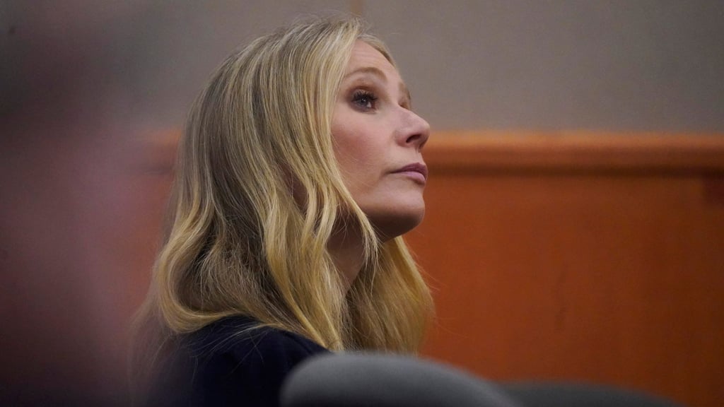 Actress Gwyneth Paltrow listens in the courtroom in Park City, Utah, US on Friday. Photo: EPA-EFE Actress Gwyneth Paltrow listens in the courtroom in Park City, Utah, US on Friday. Photo: EPA-EFE
