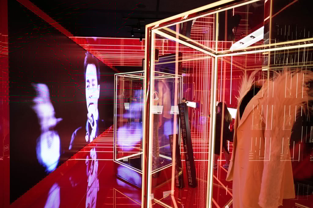 Inside the “Miss You Much Leslie Exhibition” where costumes sit alongside audiovisual exhibits. Photo: Sam Tsang