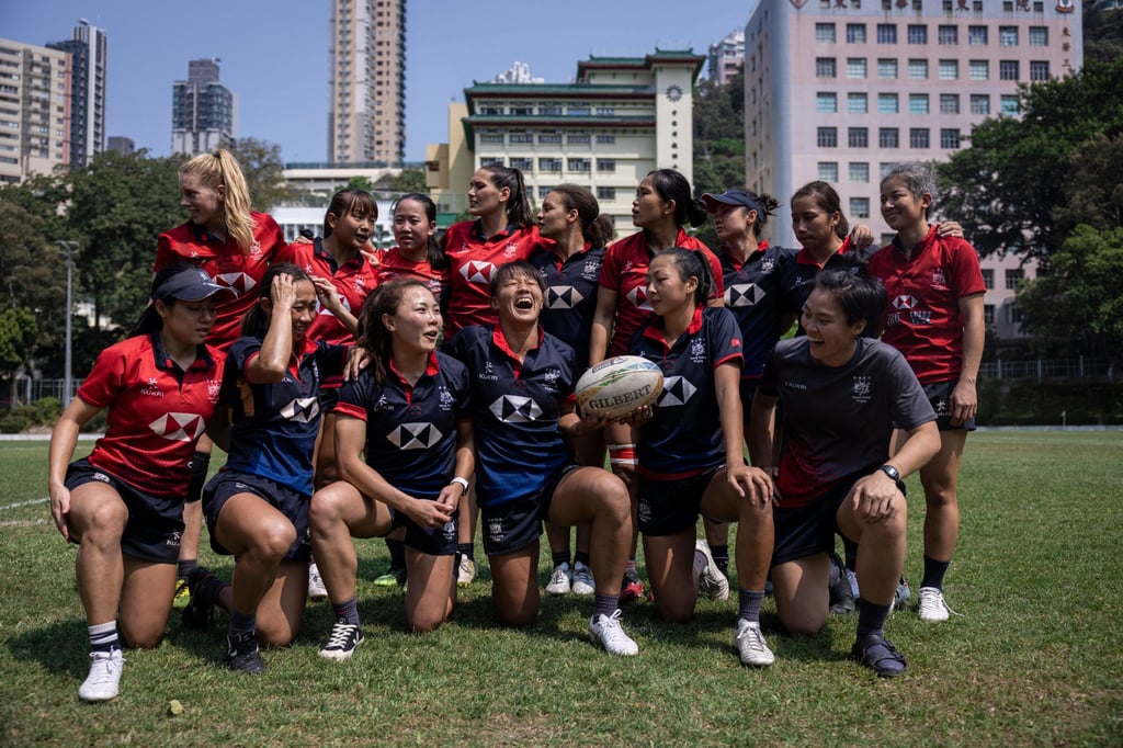 Members of the Hong Kong women’s rugby sevens team at a training session. Photo: AP Members of the Hong Kong women’s rugby sevens team at a training session. Photo: AP