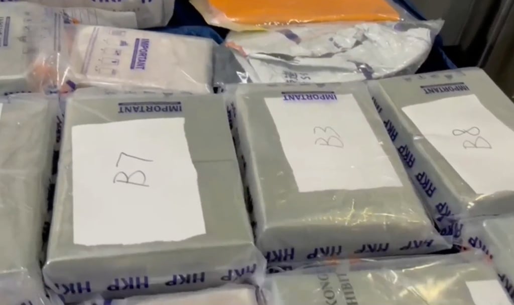 Police seized 265 slabs of suspected heroin in total. Photo: SCMP Police seized 265 slabs of suspected heroin in total. Photo: SCMP