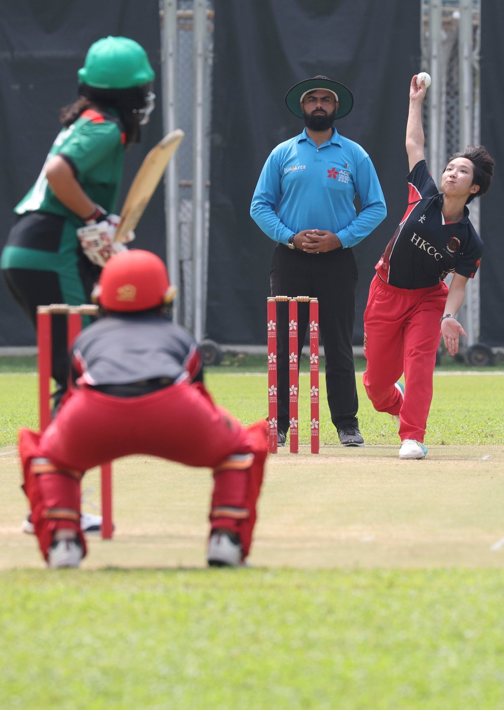 Hong Kong Cricket Club’s Alison Siu bowls in a game against Kowloon Cricket Club in September 2022. Photo: Edmond So Hong Kong Cricket Club’s Alison Siu bowls in a game against Kowloon Cricket Club in September 2022. Photo: Edmond So
