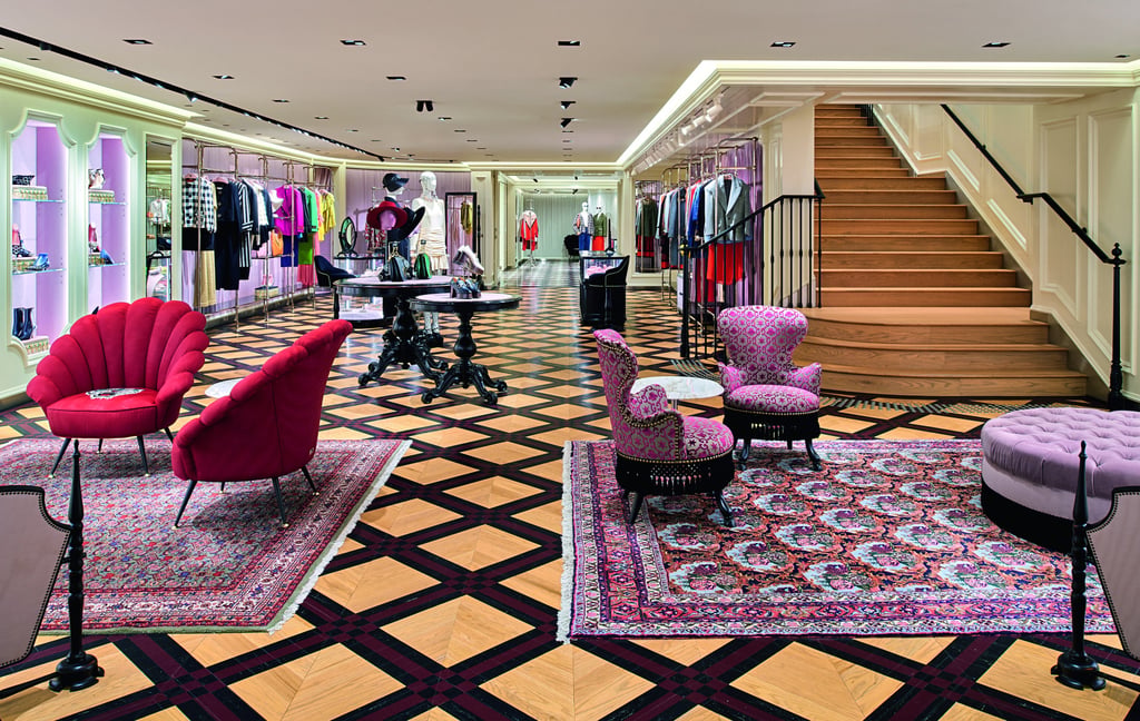 The interior of the new Gucci flagship store in Hong Kong. Photo: Gucci The interior of the new Gucci flagship store in Hong Kong. Photo: Gucci