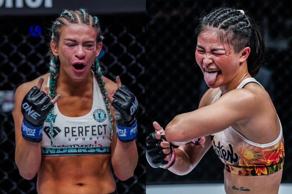 Atomweights Alyse Anderson (left) and Stamp Fairtex will fight at ONE Fight Night 10 on May 5 in Denver, Colorado, USA. Atomweights Alyse Anderson (left) and Stamp Fairtex will fight at ONE Fight Night 10 on May 5 in Denver, Colorado, USA.