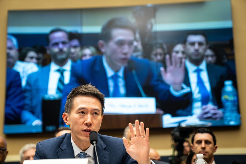 TikTok CEO Chew Shou Zi testifies before the US House Energy and Commerce Committee in Washington on March 23. Photo: Los Angeles Times/TNS TikTok CEO Chew Shou Zi testifies before the US House Energy and Commerce Committee in Washington on March 23. Photo: Los Angeles Times/TNS