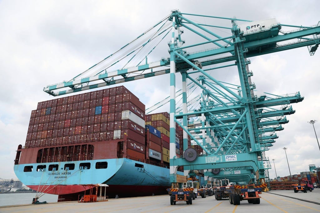 Shipping containers at the Port of Tanjung Pelepas in Johor, Malaysia. China has remained Malaysia’s largest trading partner for the past 14 years. Photo: Bloomberg