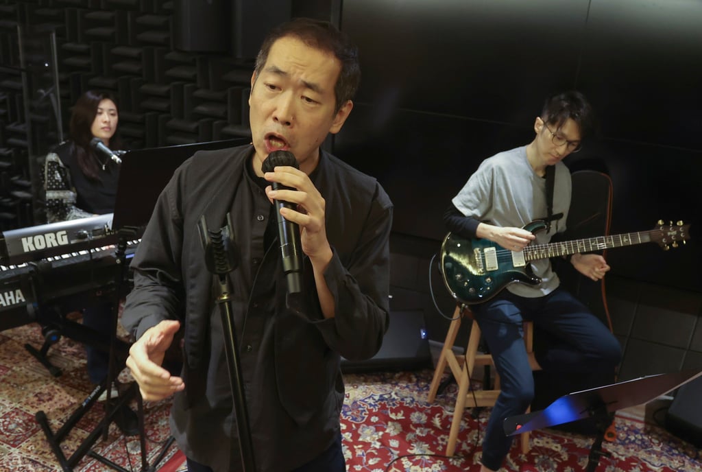 Lo (left) and Lau (centre) at The Farewell Comeback Tour band rehearsal at Chan Friend Studio in Prince Edward, Hong Kong. Photo: Jonathan Wong