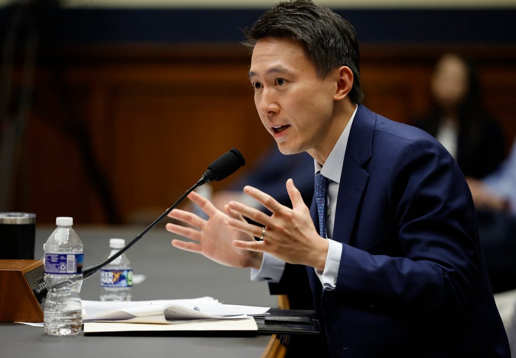 TikTok CEO Chew Shou Zi testifies during a congressional hearing on Capitol Hill. Photo: Getty Images