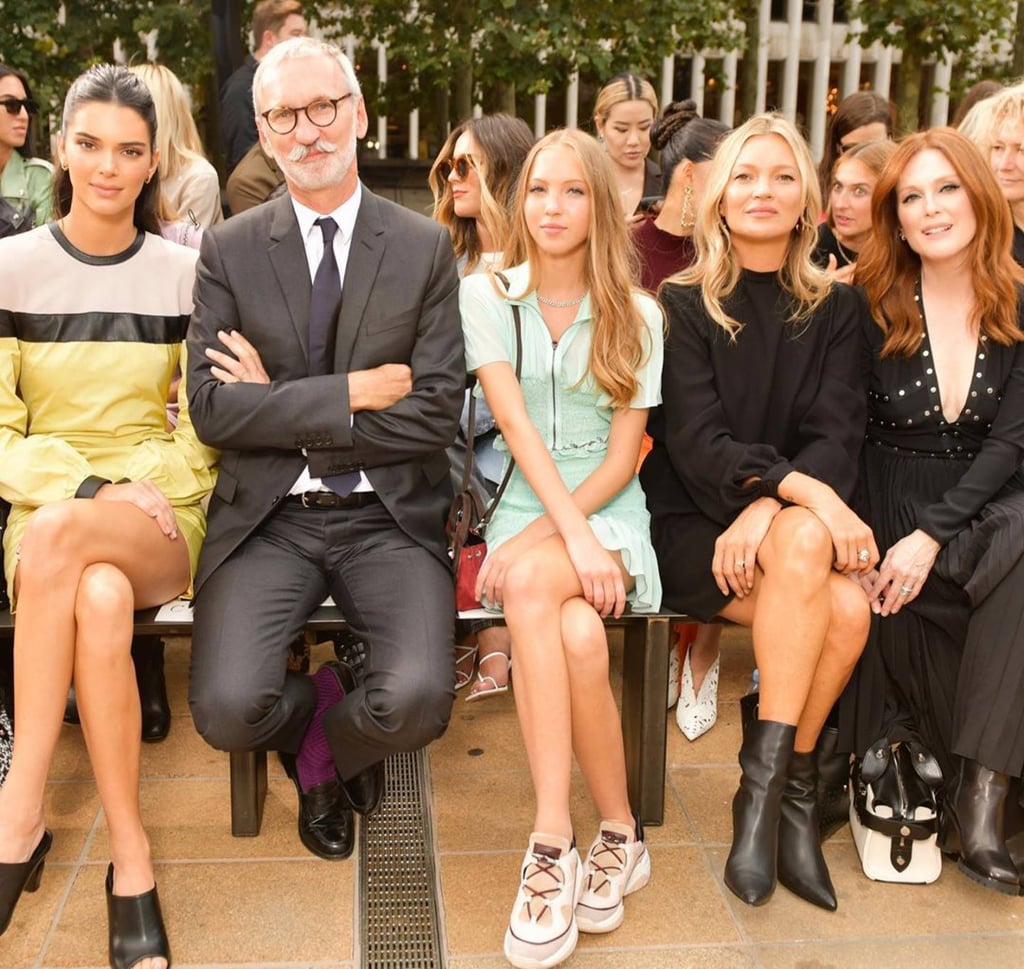 Kendall Jenner, Longchamp executive Jean Cassegrain, Lila and Kate Moss, and actress Julianne Moore at the Longchamp spring/summer 2020 fashion show in New York. Photo: @kendallkeek/Twitter Kendall Jenner, Longchamp executive Jean Cassegrain, Lila and Kate Moss, and actress Julianne Moore at the Longchamp spring/summer 2020 fashion show in New York. Photo: @kendallkeek/Twitter