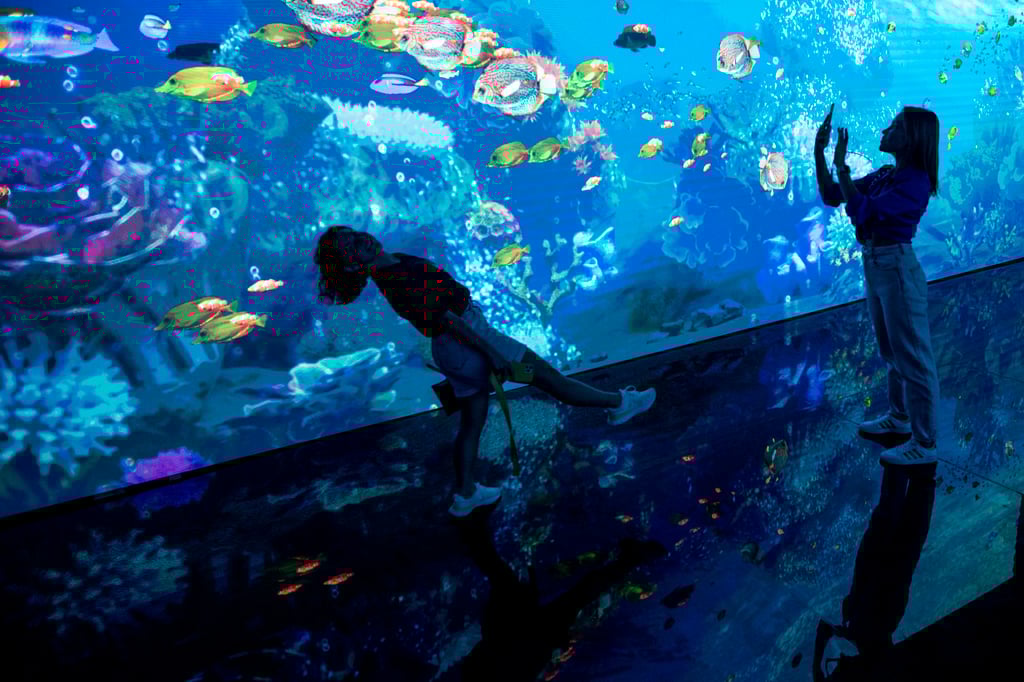Attendees visit the ‘Biosphere Experience’ at the Interactive Pavilion in the Green Zone during the United Nations Climate Change Conference in Sharm El-Sheikh, Egypt, on November 9, 2022. Photo: dpa