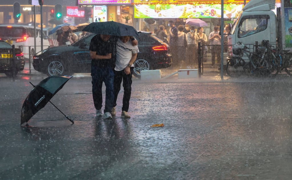 The city recorded its first amber rainstorm warning of the year in March, with some residents also reporting hail. Photo: Edmond So The city recorded its first amber rainstorm warning of the year in March, with some residents also reporting hail. Photo: Edmond So