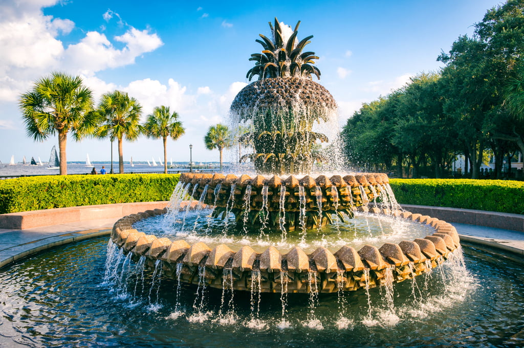 Fruity fun in the shape of a pineapple-inspired fountain. Photo: Shutterstock