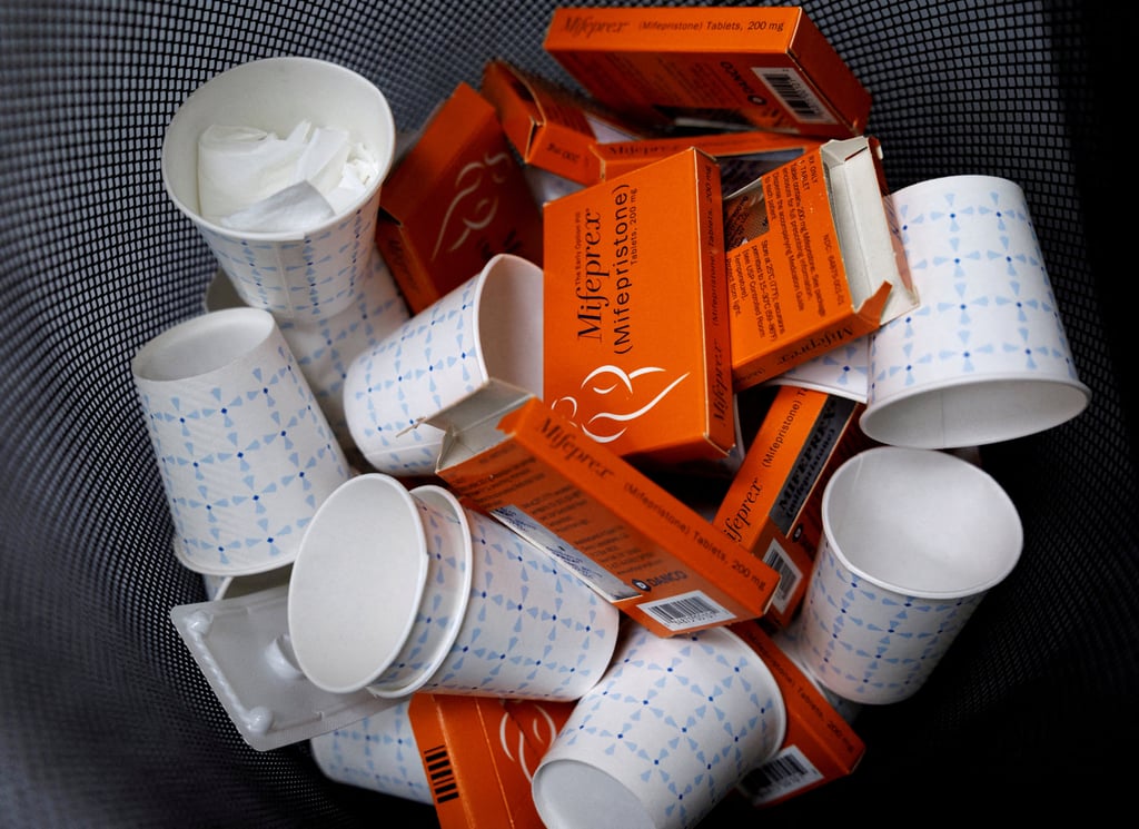 Used boxes of Mifepristone pills, the first drug used in a medical abortion. Photo: Reuters