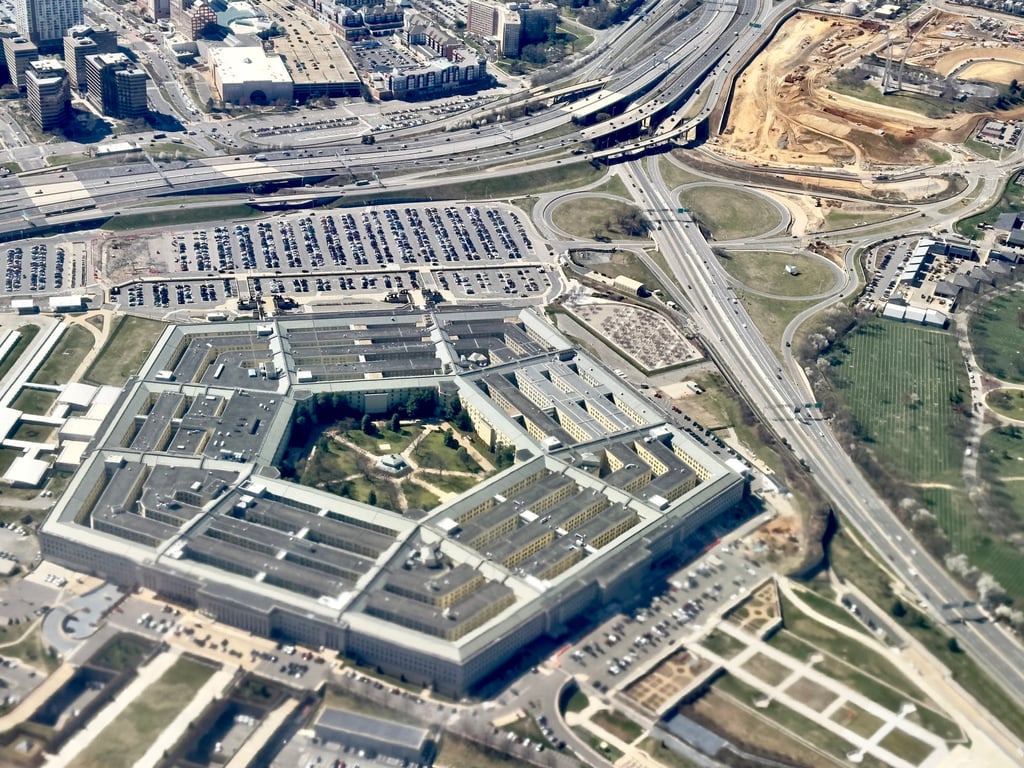 The Pentagon, the headquarters of the US Department of Defence, is seen from the air in Arlington County, Virginia, in March. Photo: TNS The Pentagon, the headquarters of the US Department of Defence, is seen from the air in Arlington County, Virginia, in March. Photo: TNS