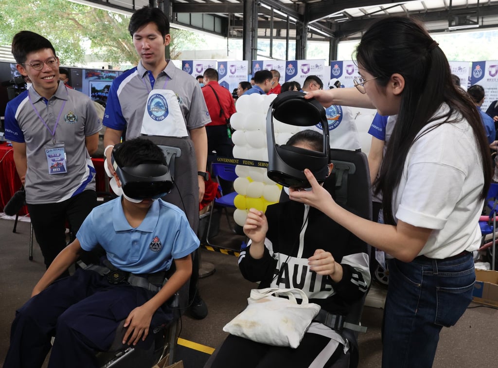 Students take part in an open day at the Hong Kong Police College in Wong Chuk Hang. Photo: Edmond So