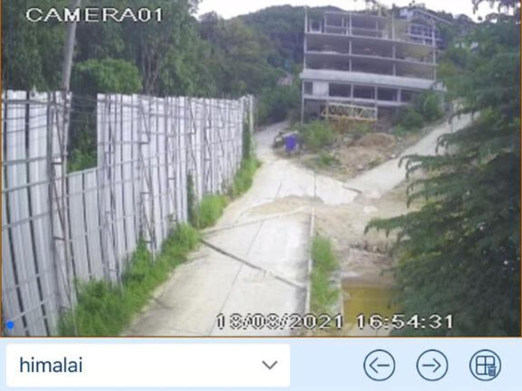 Surveillance footage of the development site in August 2021. Photo: Handout Surveillance footage of the development site in August 2021. Photo: Handout