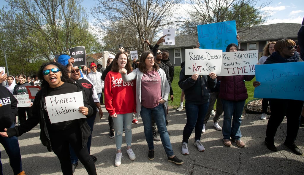 Protesters march in Kansas City, Missouri, on Sunday, to bring attention to the shooting of Ralph Yarl. Photo: The Kansas City Star via AP Protesters march in Kansas City, Missouri, on Sunday, to bring attention to the shooting of Ralph Yarl. Photo: The Kansas City Star via AP
