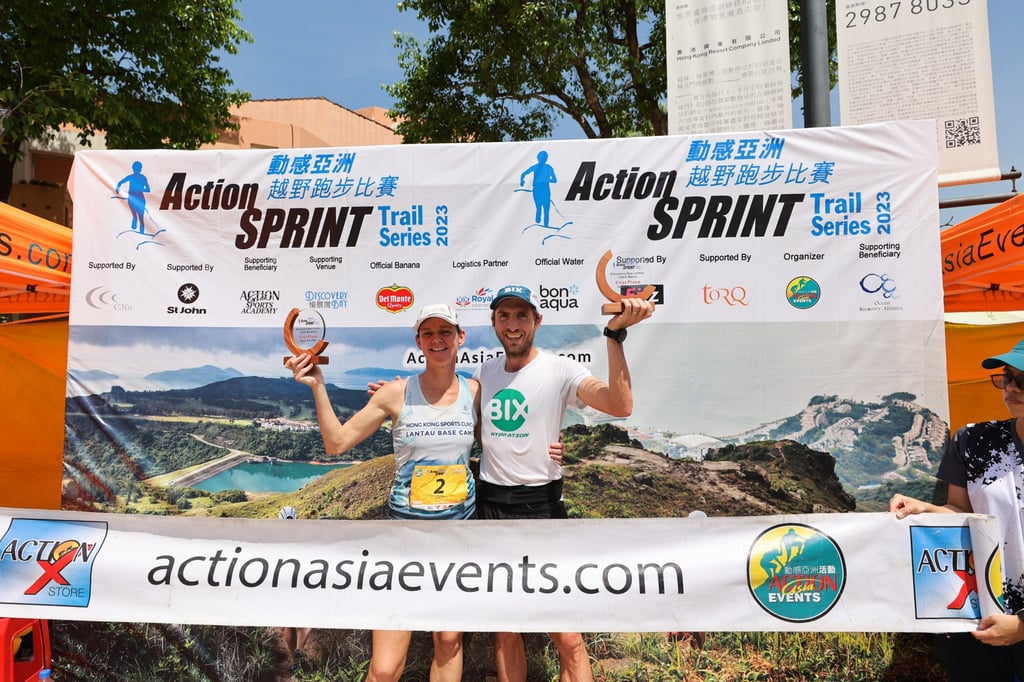 Zein Williams and Vlad Ixel celebrate winning the 2023 Discovery Bay Action Sprint. Photo: Action Asia Zein Williams and Vlad Ixel celebrate winning the 2023 Discovery Bay Action Sprint. Photo: Action Asia