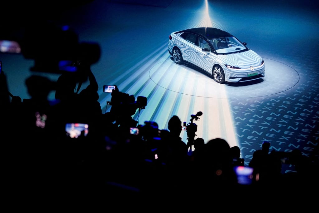 Volkswagen’s electric ID. Next was unveiled at an event ahead of the Shanghai Auto Show on Tuesday. Photo: Reuters